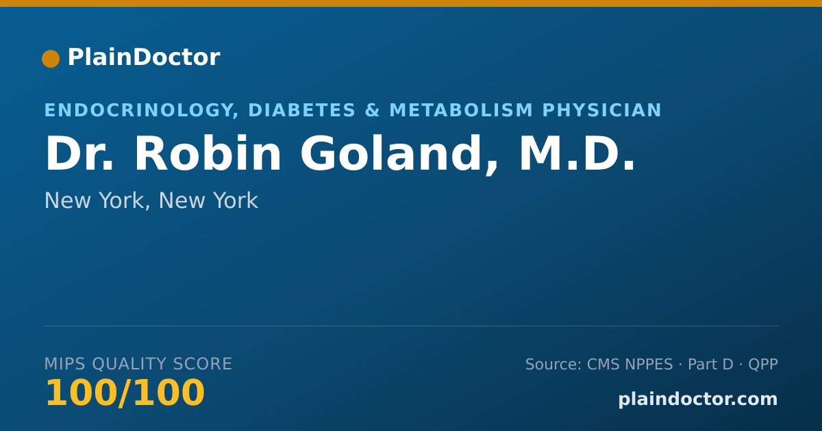 Shareable card for Robin Goland, M.D. - Endocrinology, Diabetes & Metabolism Physician, New York, NY