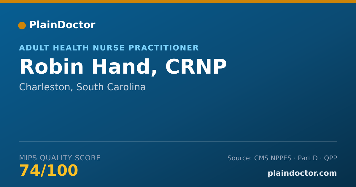 Shareable card for Robin Hand, CRNP - Adult Health Nurse Practitioner, Charleston, SC