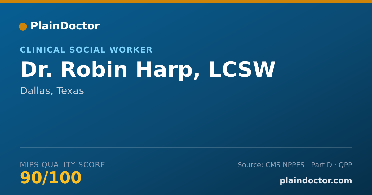 Shareable card for Robin Harp, LCSW - Clinical Social Worker, Dallas, TX