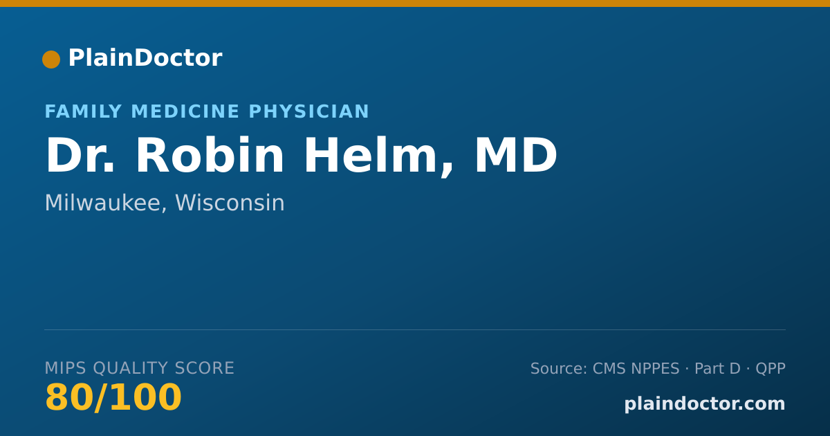 Shareable card for Robin Helm, MD - Family Medicine Physician, Milwaukee, WI