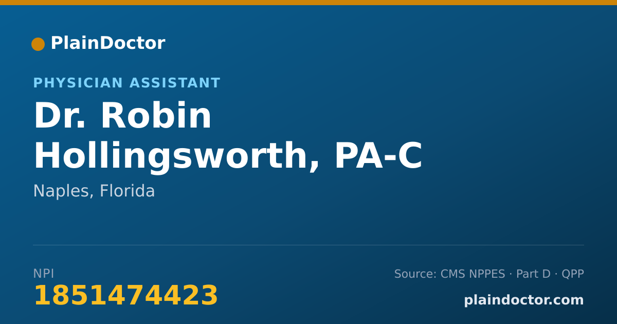 Shareable card for Robin Hollingsworth, PA-C - Physician Assistant, Naples, FL