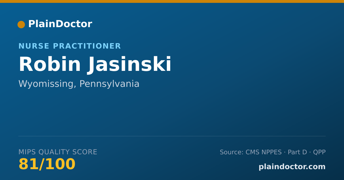 Shareable card for Robin Jasinski - Registered Nurse, Wyomissing, PA