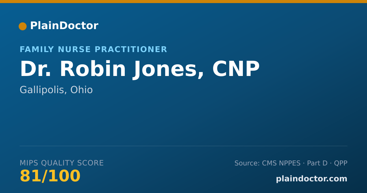 Shareable card for Robin Jones, CNP - Family Nurse Practitioner, Gallipolis, OH