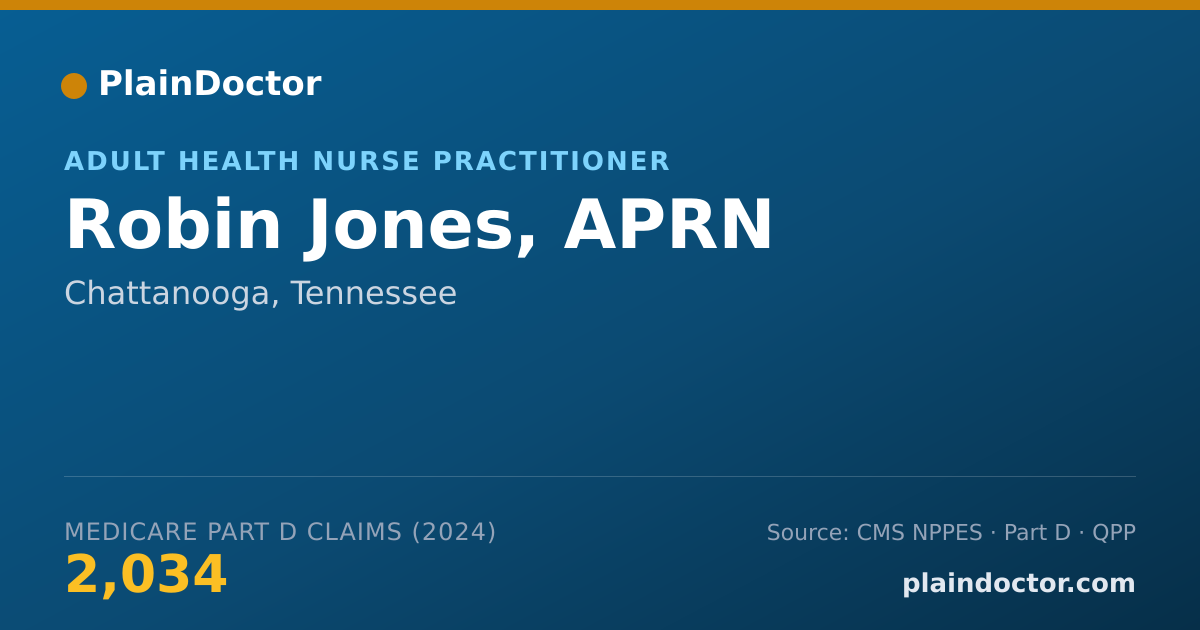 Shareable card for Robin Jones, APRN - Adult Health Nurse Practitioner, Chattanooga, TN