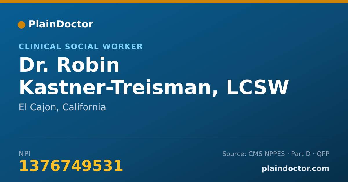 Shareable card for Robin Kastner-Treisman, LCSW - Clinical Social Worker, El Cajon, CA