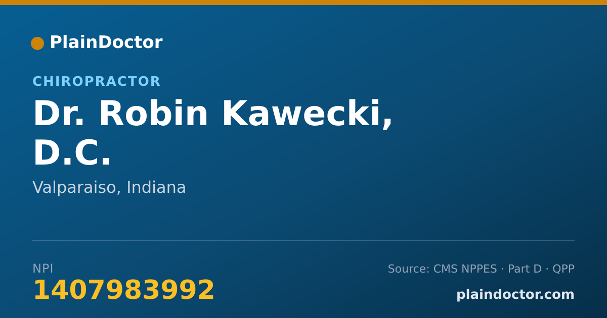 Shareable card for Robin Kawecki, D.C. - Chiropractor, Valparaiso, IN