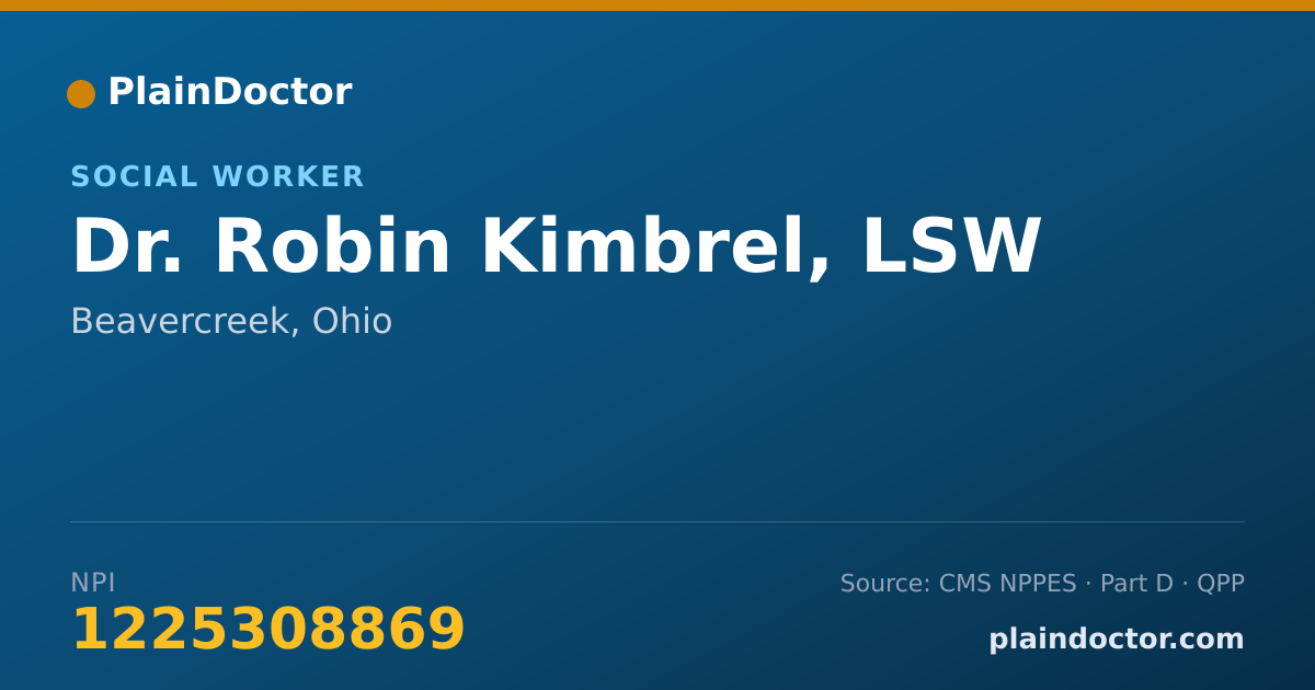 Shareable card for Robin Kimbrel, LSW - Social Worker, Beavercreek, OH