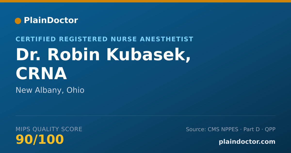 Shareable card for Robin Kubasek, CRNA - Certified Registered Nurse Anesthetist, New Albany, OH
