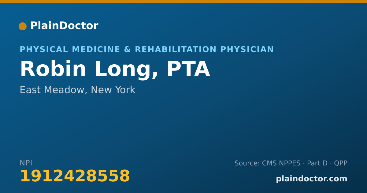 Shareable card for Robin Long, PTA - Physical Medicine & Rehabilitation Physician, East Meadow, NY