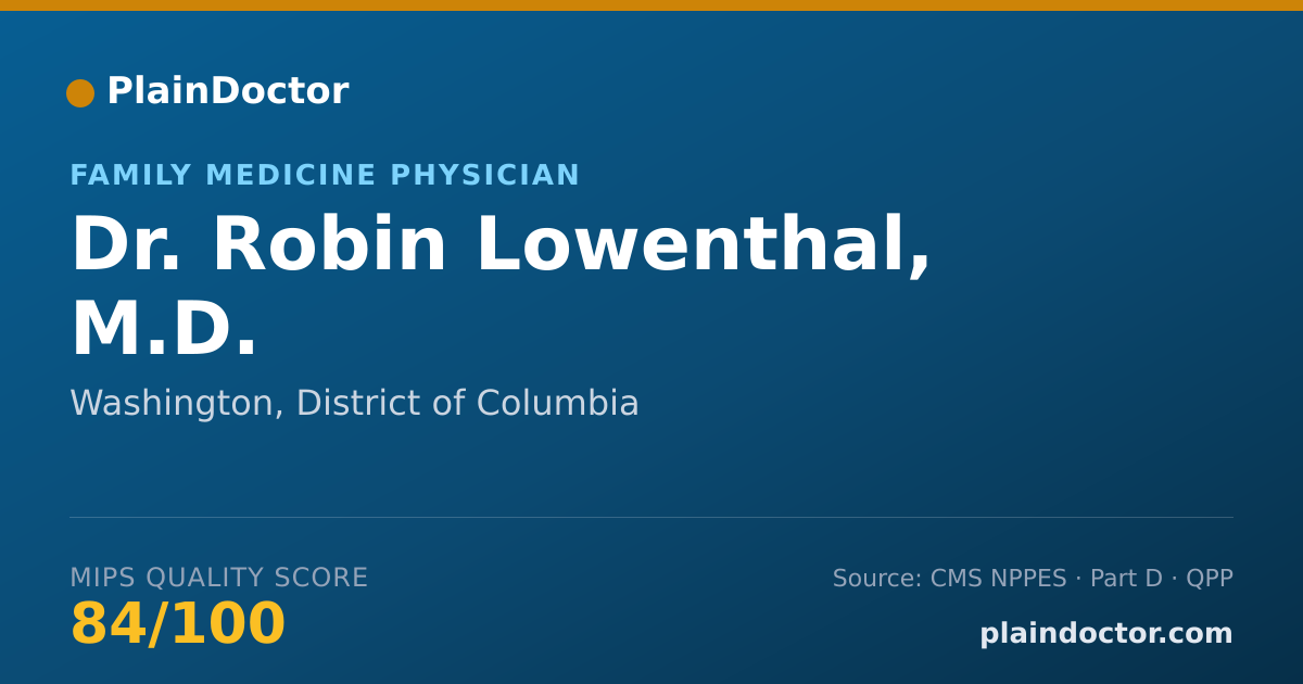 Shareable card for Robin Lowenthal, M.D. - Family Medicine Physician, Washington, DC