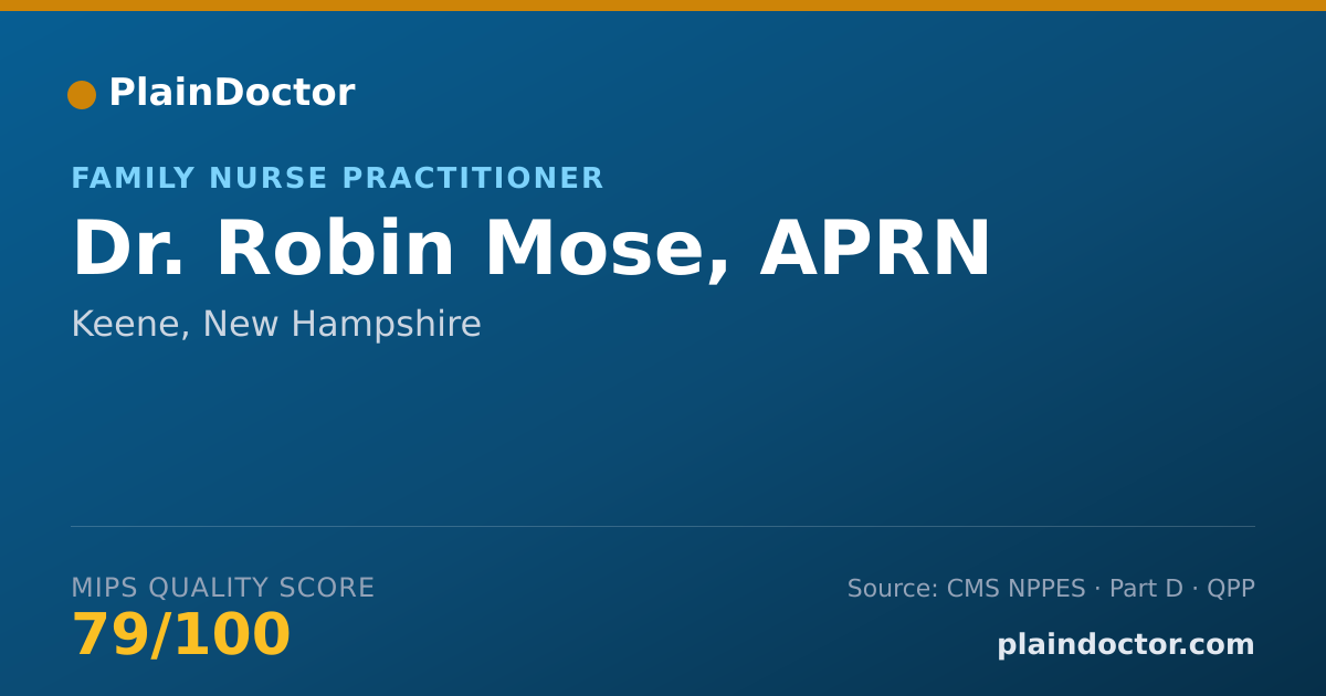 Shareable card for Robin Mose, APRN - Family Nurse Practitioner, Keene, NH
