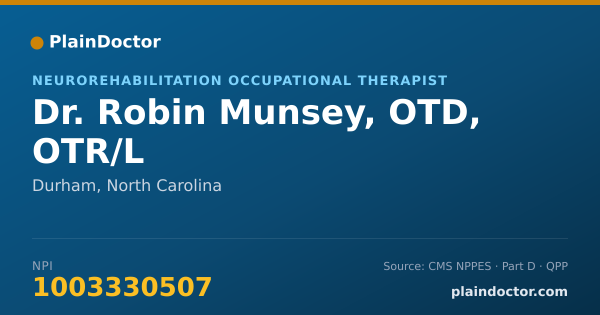 Shareable card for Robin Munsey, OTD, OTR/L - Neurorehabilitation Occupational Therapist, Durham, NC