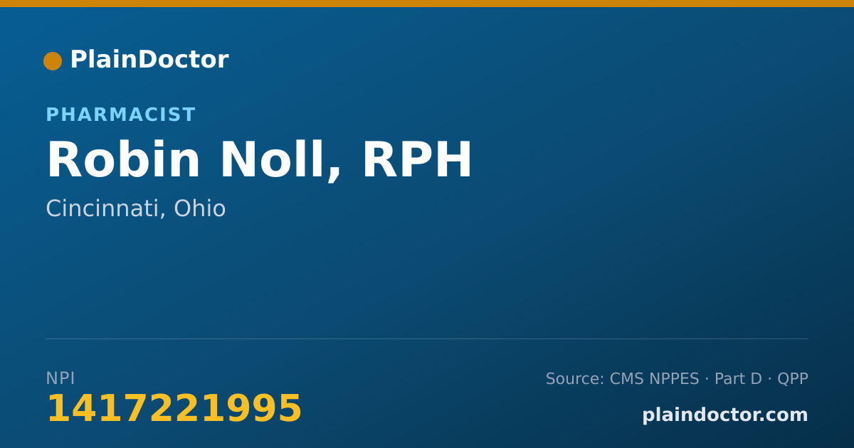 Shareable card for Robin Noll, RPH - Pharmacist, Cincinnati, OH