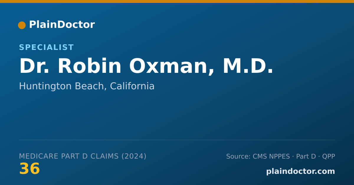 Shareable card for Robin Oxman, M.D. - Specialist, Huntington Beach, CA