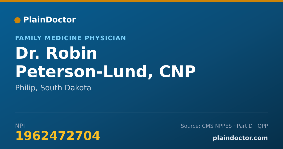 Shareable card for Robin Peterson-Lund, CNP - Family Medicine Physician, Philip, SD