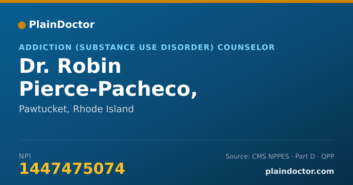 Shareable card for Robin Pierce-Pacheco, CDP00678 - Addiction (Substance Use Disorder) Counselor, Pawtucket, RI