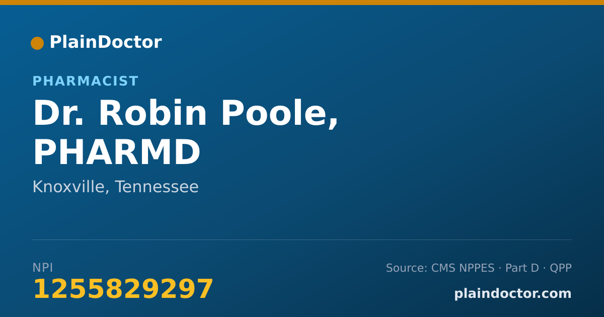 Shareable card for Robin Poole, PHARMD - Pharmacist, Knoxville, TN
