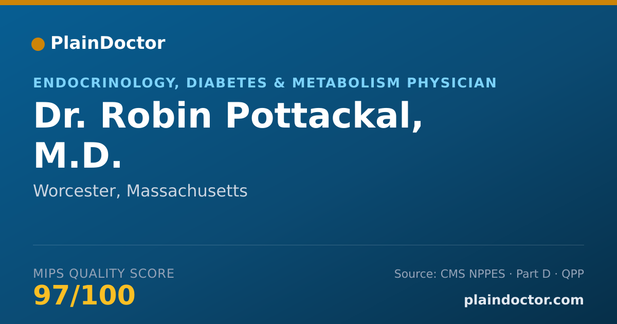 Shareable card for Robin Pottackal, M.D. - Endocrinology, Diabetes & Metabolism Physician, Worcester, MA