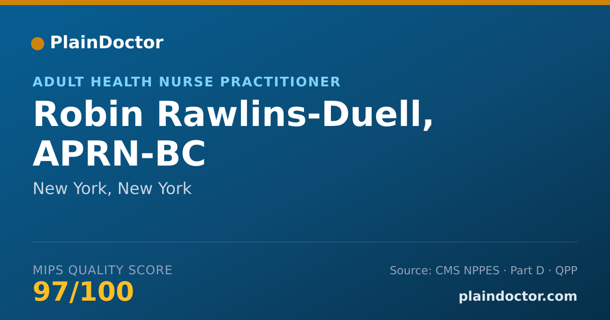 Shareable card for Robin Rawlins-Duell, APRN-BC - Adult Health Nurse Practitioner, New York, NY