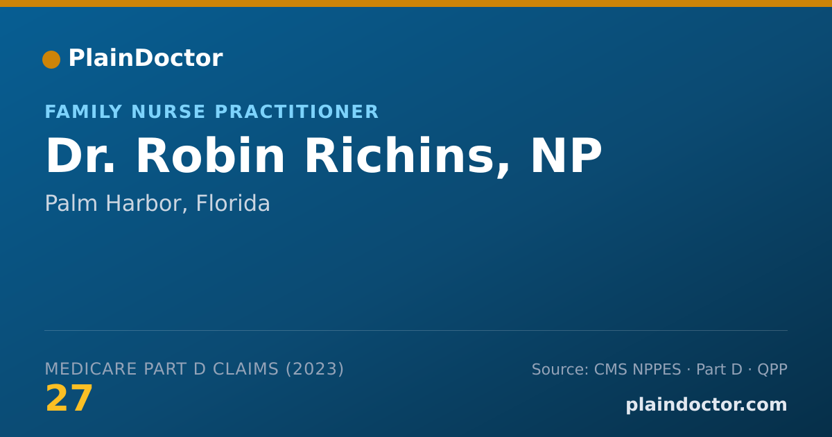 Shareable card for Robin Richins, NP - Family Nurse Practitioner, Palm Harbor, FL