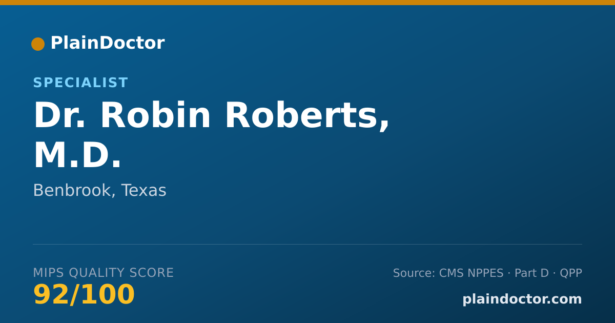 Shareable card for Robin Roberts, M.D. - Specialist, Benbrook, TX