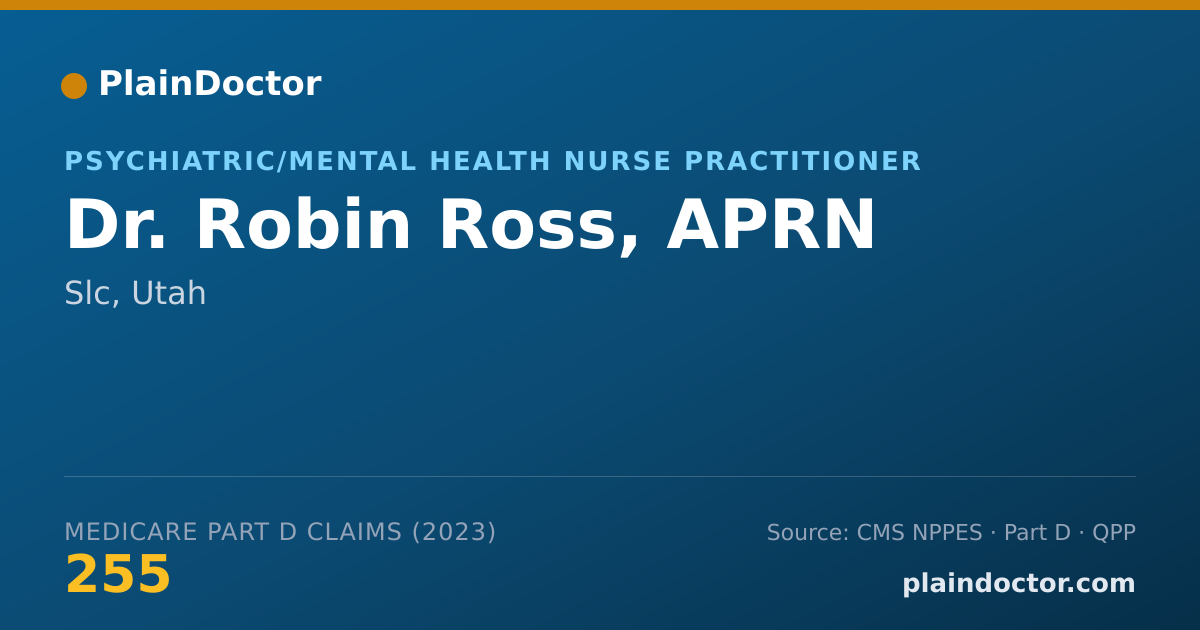 Shareable card for Robin Ross, APRN - Psychiatric/Mental Health Nurse Practitioner, Slc, UT