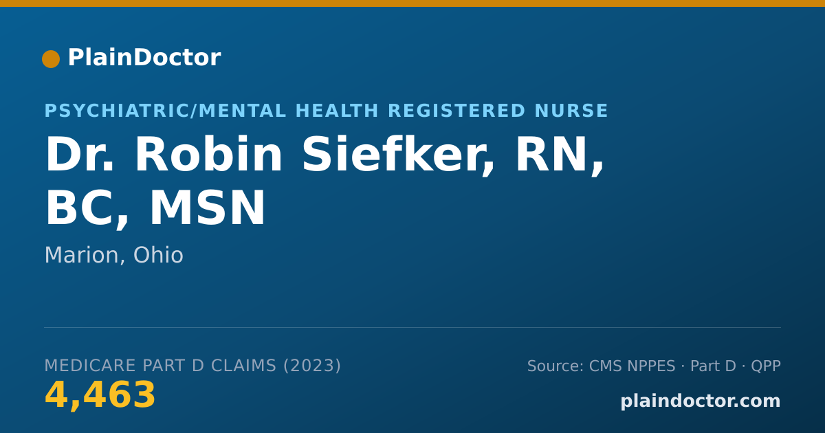 Shareable card for Robin Siefker, RN, BC, MSN - Psychiatric/Mental Health Registered Nurse, Marion, OH