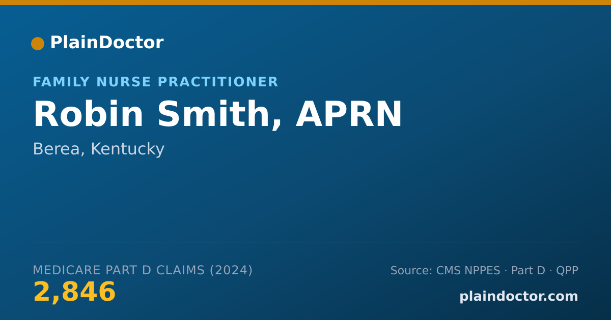 Shareable card for Robin Smith, APRN - Family Nurse Practitioner, Berea, KY