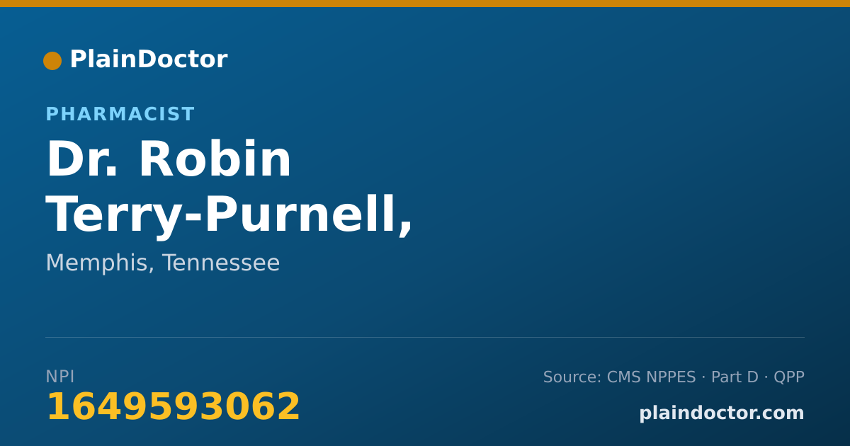Shareable card for Robin Terry-Purnell, PHARM.D. - Pharmacist, Memphis, TN
