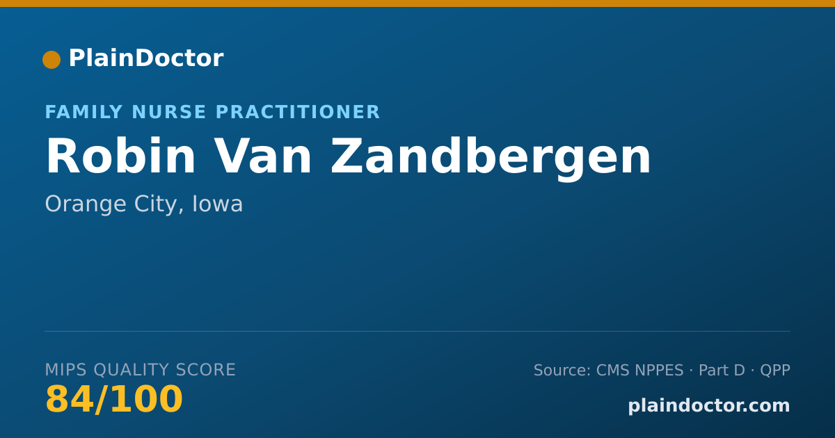Shareable card for Robin Van Zandbergen - Family Nurse Practitioner, Orange City, IA
