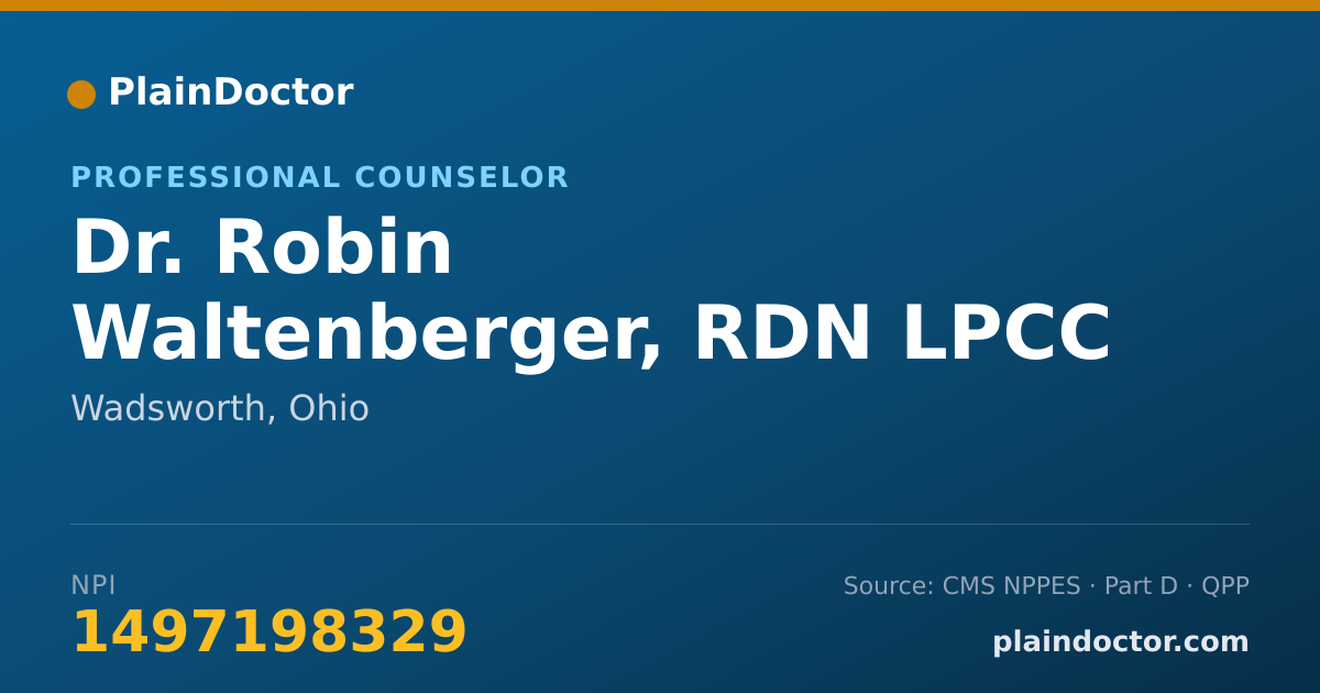 Shareable card for Robin Waltenberger, RDN LPCC - Professional Counselor, Wadsworth, OH