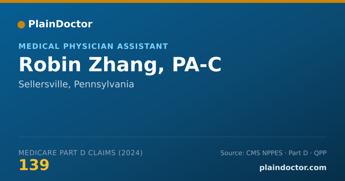 Shareable card for Robin Zhang, PA-C - Medical Physician Assistant, Sellersville, PA