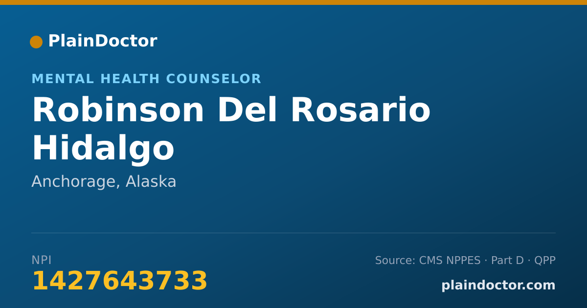 Shareable card for Robinson Del Rosario Hidalgo - Mental Health Counselor, Anchorage, AK
