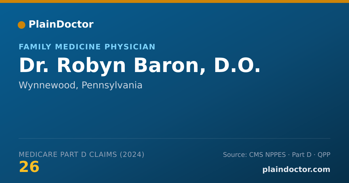 Shareable card for Robyn Baron, D.O. - Family Medicine Physician, Wynnewood, PA