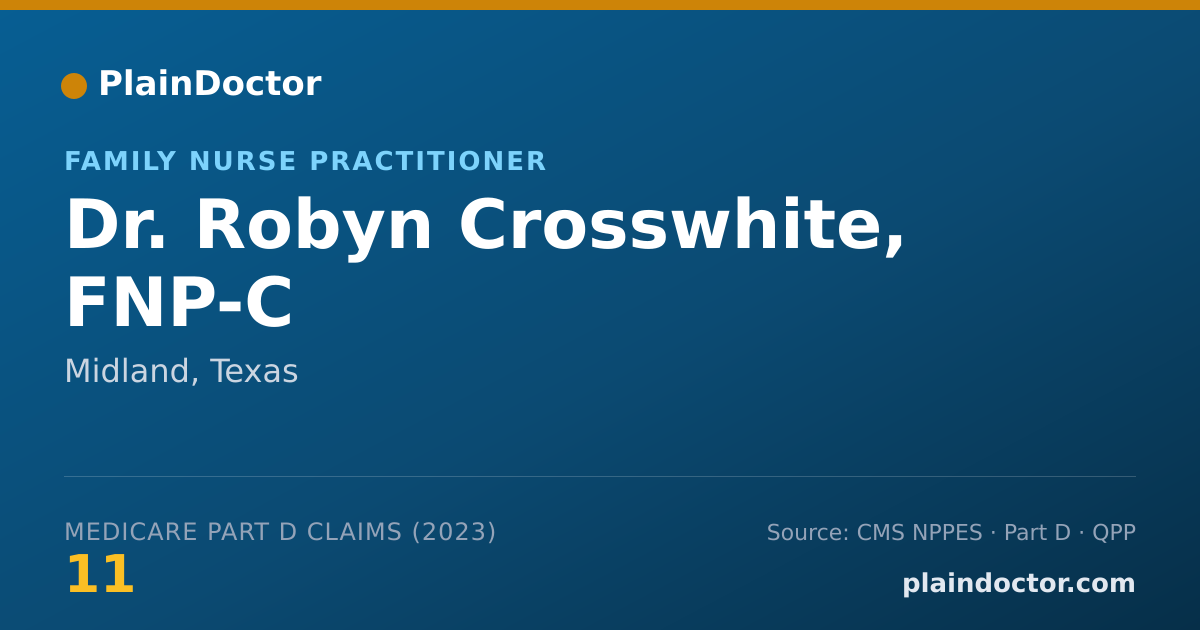 Shareable card for Robyn Crosswhite, FNP-C - Family Nurse Practitioner, Midland, TX