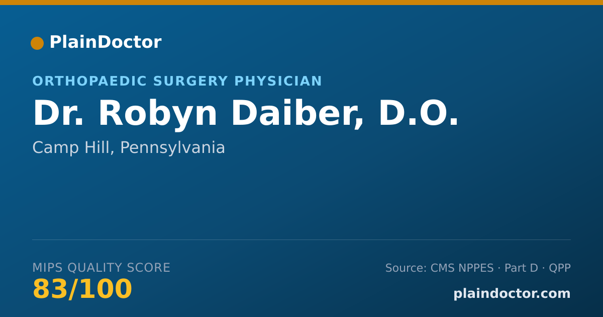 Shareable card for Robyn Daiber, D.O. - Orthopaedic Surgery Physician, Camp Hill, PA
