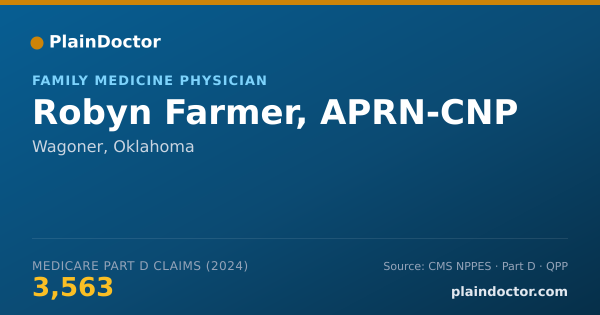 Shareable card for Robyn Farmer, APRN-CNP - Family Medicine Physician, Wagoner, OK