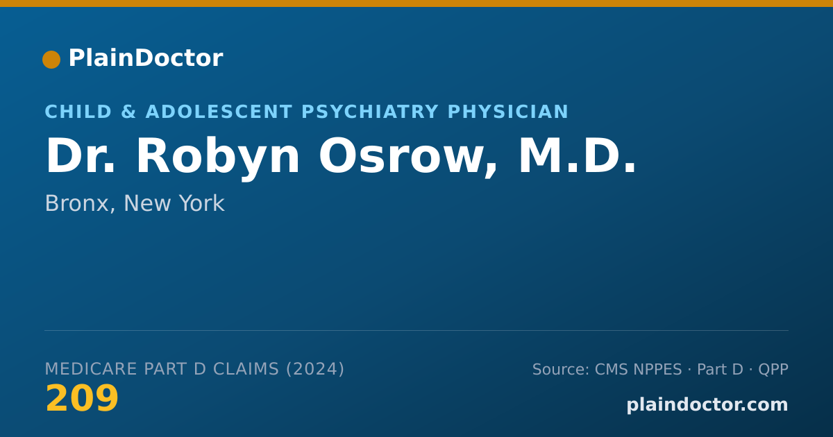 Shareable card for Robyn Osrow, M.D. - Child & Adolescent Psychiatry Physician, Bronx, NY