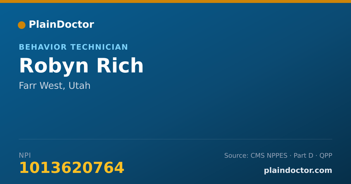 Shareable card for Robyn Rich - Behavior Technician, Farr West, UT