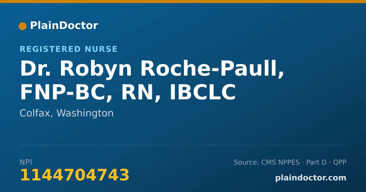 Shareable card for Robyn Roche-Paull, FNP-BC, RN, IBCLC - Registered Nurse, Colfax, WA