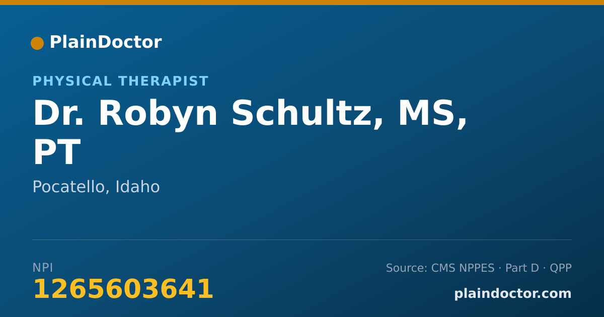 Shareable card for Robyn Schultz, MS, PT - Physical Therapist, Pocatello, ID