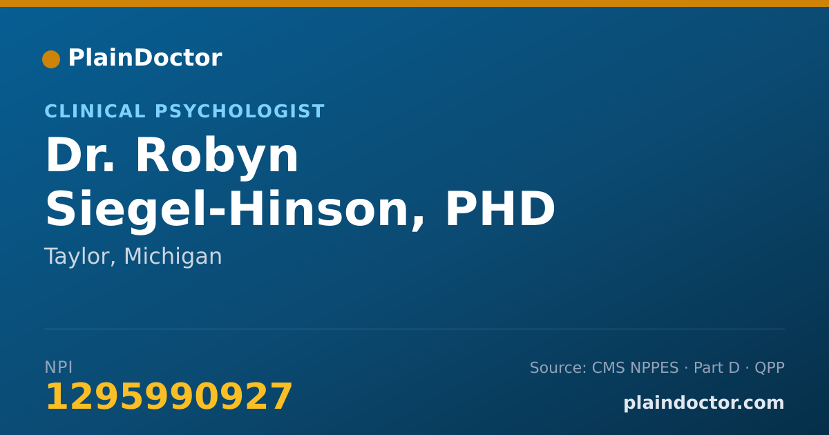 Shareable card for Robyn Siegel-Hinson, PHD - Clinical Psychologist, Taylor, MI