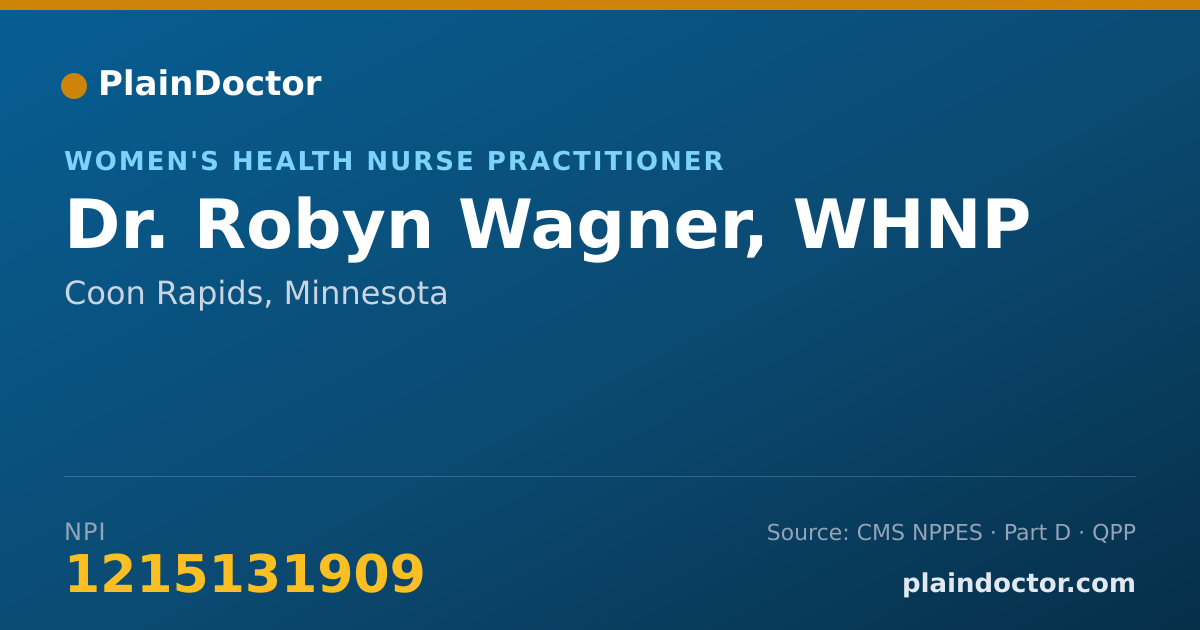 Shareable card for Robyn Wagner, WHNP - Women's Health Nurse Practitioner, Coon Rapids, MN