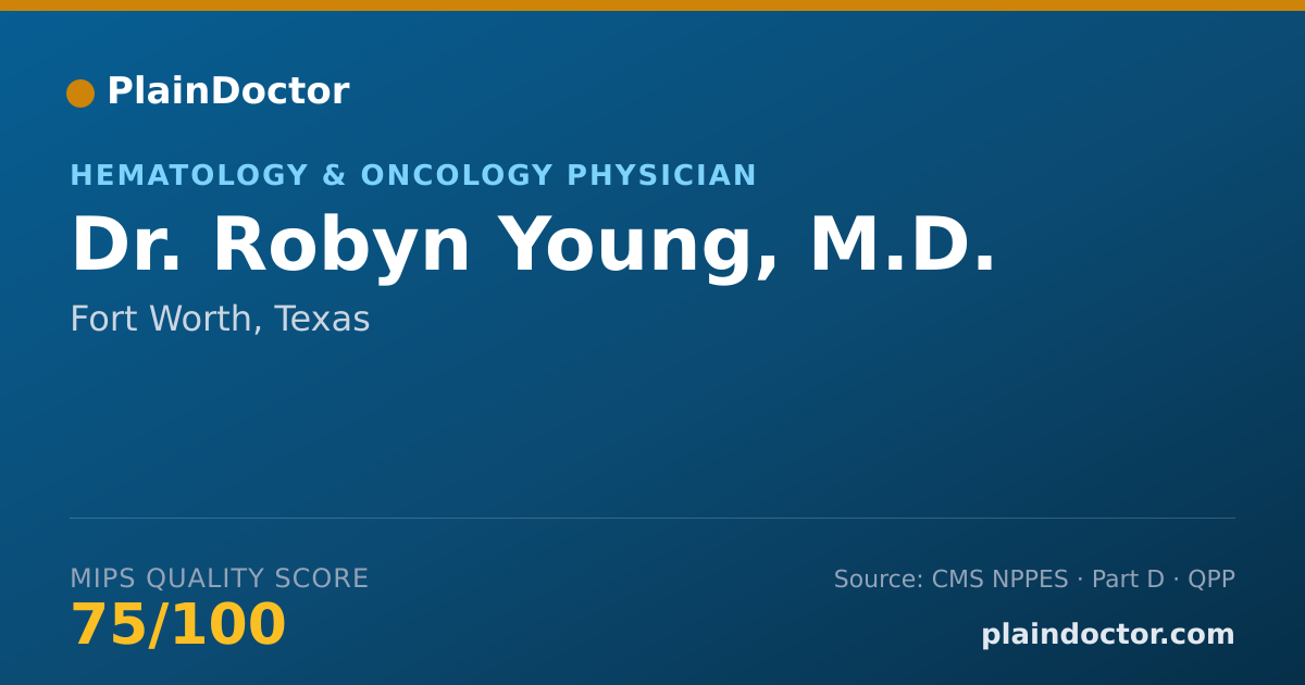 Shareable card for Robyn Young, M.D. - Hematology & Oncology Physician, Fort Worth, TX