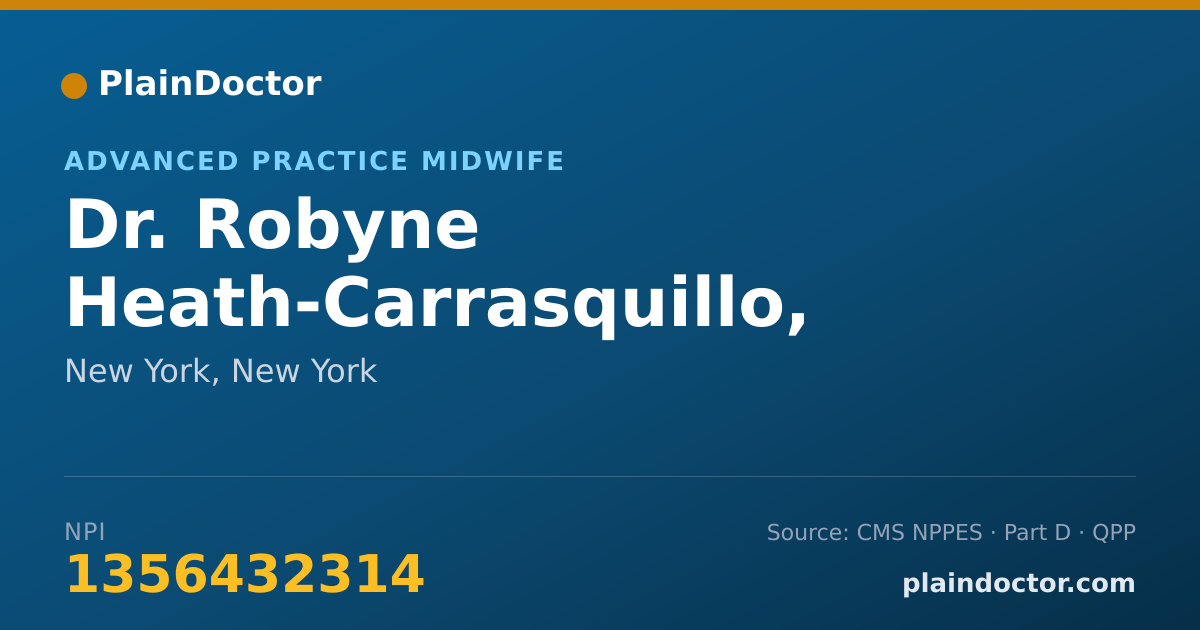 Shareable card for Robyne Heath-Carrasquillo, CNM - Advanced Practice Midwife, New York, NY