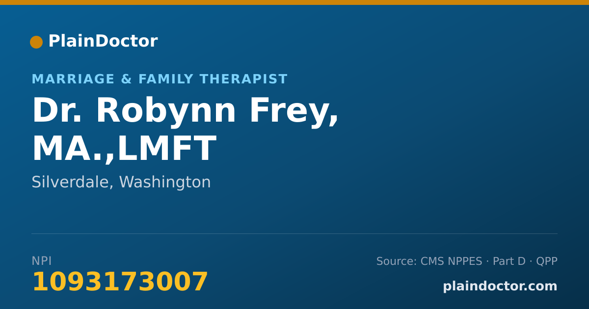 Shareable card for Robynn Frey, MA.,LMFT - Marriage & Family Therapist, Silverdale, WA