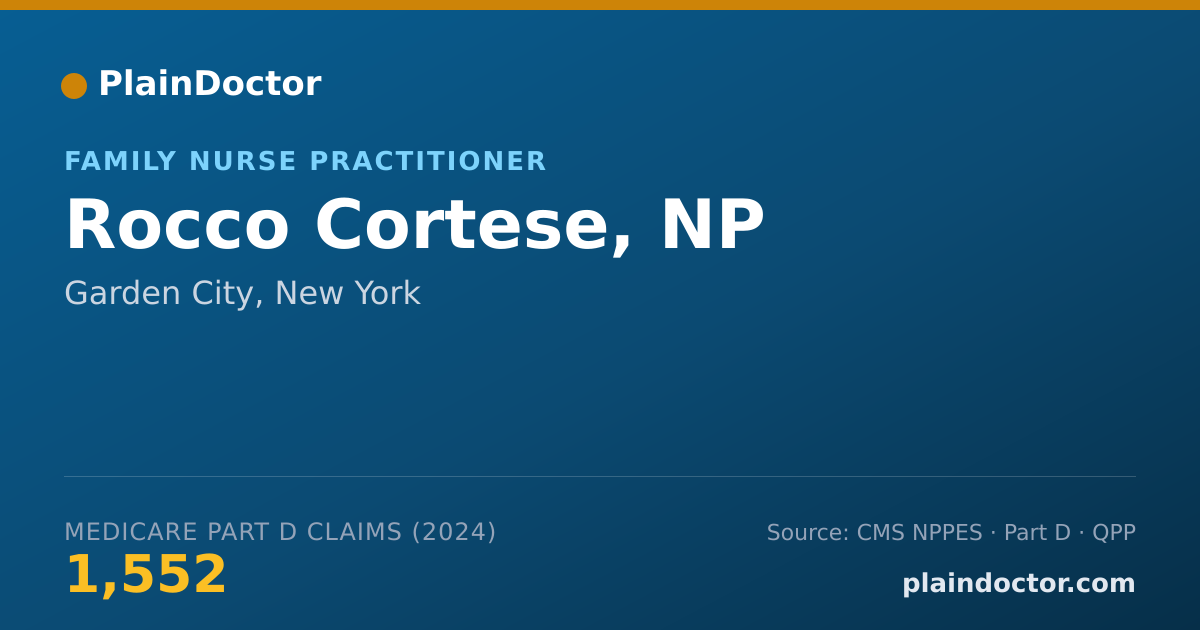 Shareable card for Rocco Cortese, NP - Family Nurse Practitioner, Garden City, NY