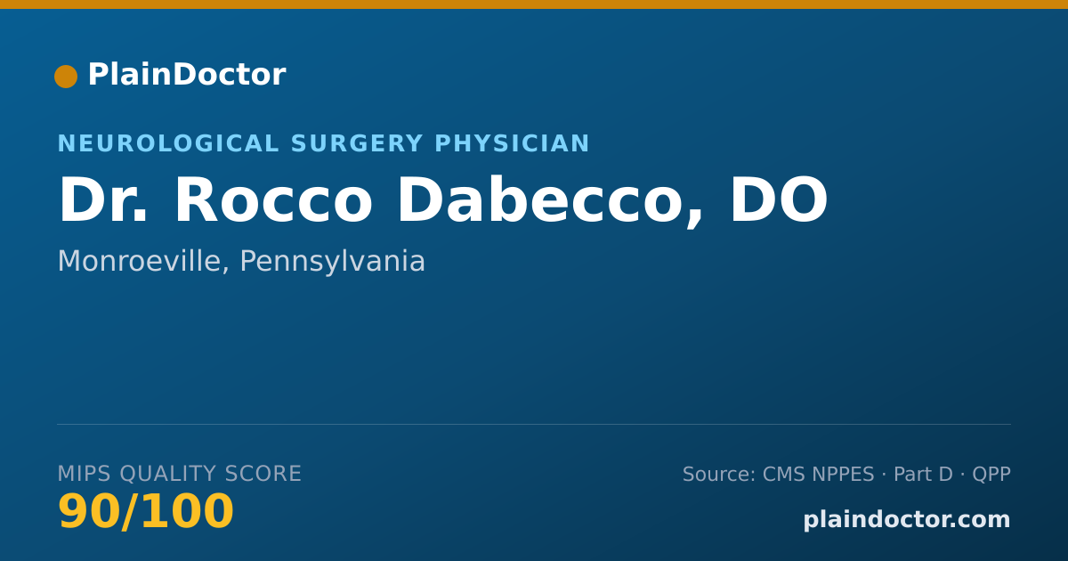 Shareable card for Rocco Dabecco, DO - Neurological Surgery Physician, Monroeville, PA