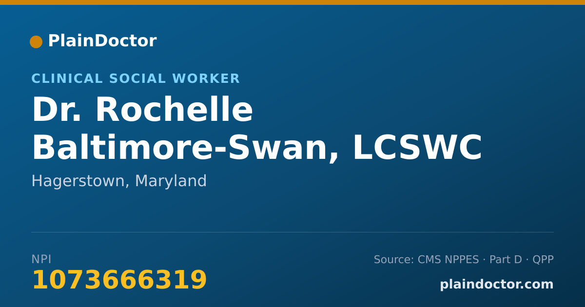 Shareable card for Rochelle Baltimore-Swan, LCSWC - Clinical Social Worker, Hagerstown, MD