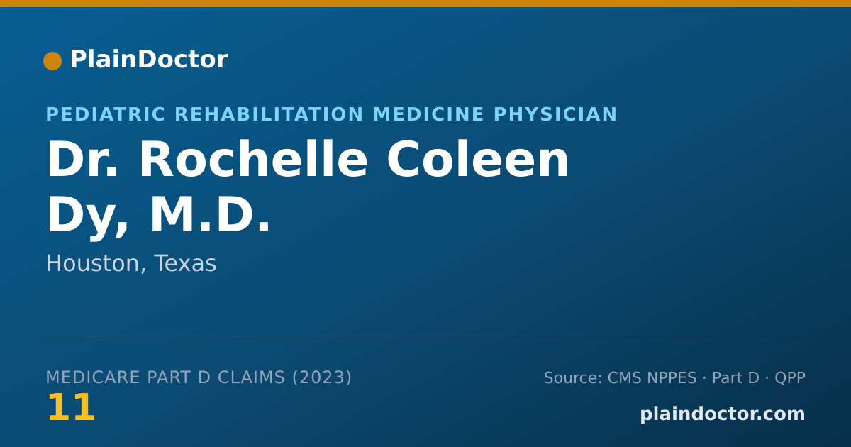 Shareable card for Rochelle Coleen Dy, M.D. - Pediatric Rehabilitation Medicine Physician, Houston, TX